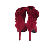 GIUSEPPE ZANOTTI RET. $795 SINGLE ROSE DESIGNER SHOES RED 7