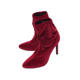 GIUSEPPE ZANOTTI RET. $795 SINGLE ROSE DESIGNER SHOES RED 7