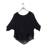 GIGI MODA SILK SHORT SLEEVE TOP BLACK LARGE
