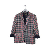 TRINA TURK RET $398 HOUNDSTOOTH DESIGNER BLAZER RED NAVY 8