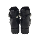 BP PEARL TRIM BOOTIE BOOTS BLACK 8.5M