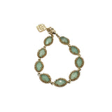 KENDRA SCOTT JANA GEMSTONES BRACELET GOLD GREEN