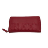 GUCCI PUFFY ZIPPY w/ BOX LUXE WALLET RED