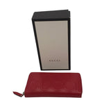 GUCCI PUFFY ZIPPY w/ BOX LUXE WALLET RED