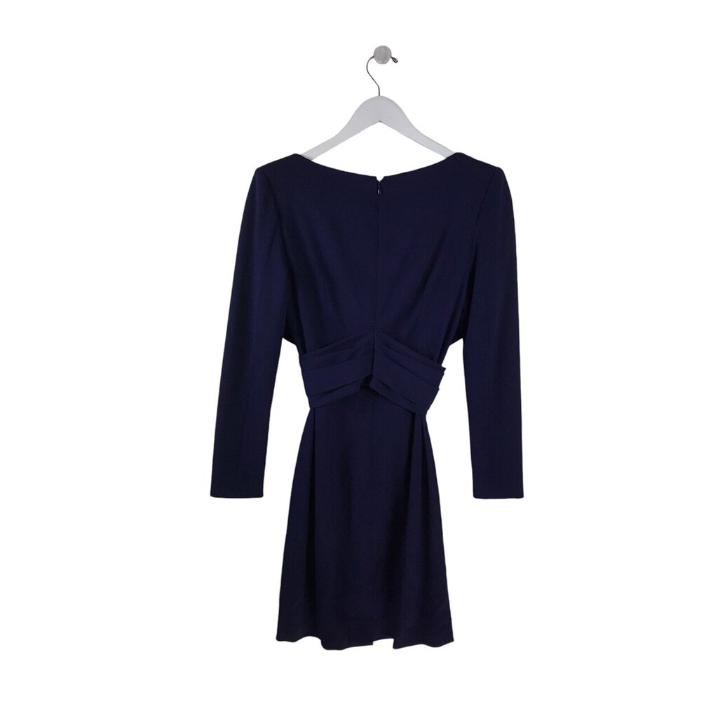 ALEXANDER McQUEEN RET $2300 WOOL MIDI LUXE DRESS NAVY 40