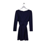 ALEXANDER McQUEEN RET $2300 WOOL MIDI LUXE DRESS NAVY 40