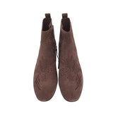 JOHNNY WAS EMBROIDERED ANKLE BOOTIES DESIGNER BOOTS BROWN 9.5