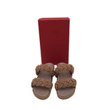 VALENTINO ROCKSTUD ROPE SLIDE ESPADRILLE LUXE SHOES TAUPE 38