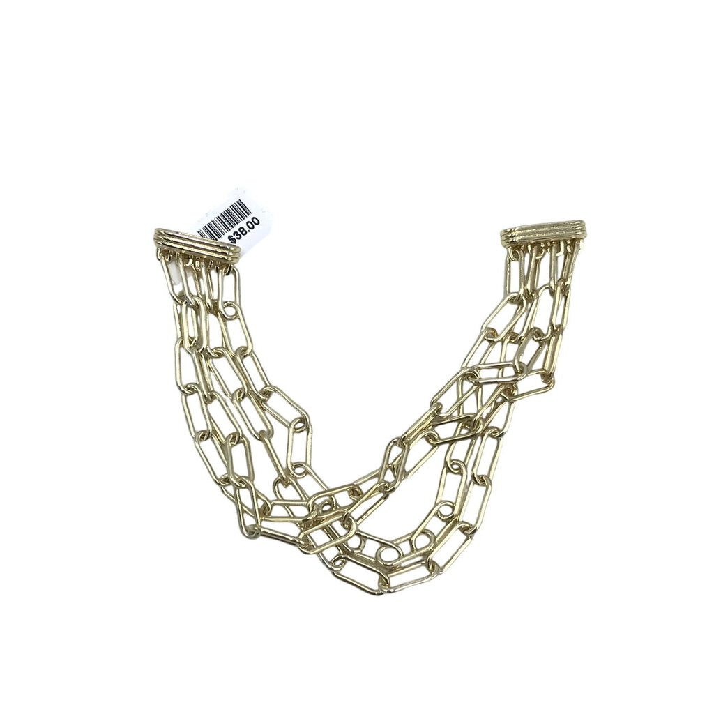 QUAD PAPERCLIP MAGNETIC CLASP BRACELET GOLD