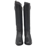 TORY BURCH LEATHER RIDING BOOT DESIGNER BOOTS BLACK 8.5M