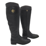 TORY BURCH LEATHER RIDING BOOT DESIGNER BOOTS BLACK 8.5M