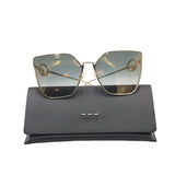 FENDI METAL FRAME OVERSIZE w/ CASE LUXE SUNGLASSES GOLD