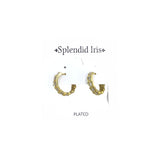 SPLENDID IRIS CZ HOOP EARRINGS GOLD PLATED