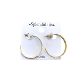 SPLENDID IRIS HAMMERED HOOPS EARRINGS GOLD PLATED