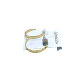 SPLENDID IRIS HAMMERED HOOPS EARRINGS GOLD PLATED