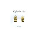 SPLENDID IRIS CRINKLED TEXTURE HOOPS EARRINGS GOLD PLATED