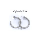 SPLENDID IRIS BRUSHED HOOPS EARRINGS SILVER PLATED