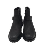 CLARKS ZIP LEATHER BOOTIE BOOTS BLACK 8M
