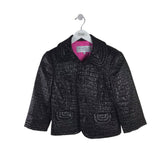 TRINA TURK CROP 3/4 SLEEVE DESIGNER BLAZER BLACK 2