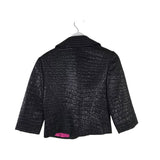 TRINA TURK CROP 3/4 SLEEVE DESIGNER BLAZER BLACK 2