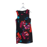 TRINA TURK RET$298 FLORAL SLEEVELESS DESIGNER DRESS BLACK RED 12