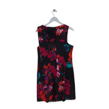 TRINA TURK RET$298 FLORAL SLEEVELESS DESIGNER DRESS BLACK RED 12