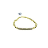 SPLENDID IRIS STRETCH CURVED PAVE BAR BRACELET GOLD PLATE