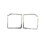 SQUARE HOOPS EARRINGS SILVER LARGE