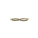 ROUND CZ EMBEDDED HOOPS EARRINGS GOLD SMALL