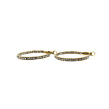 ROUND CZ EMBEDDED HOOPS EARRINGS GOLD MEDIUM