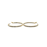 ROUND CZ EMBEDDED HOOPS EARRINGS GOLD LARGE