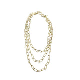 TRIPLE STRAND PAPERCLIP NECKLACE GOLD