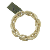TEXTURED LINKING OVALS BANGLE BRACELET MATTE GOLD