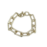 LINKING RECTANGLES TOGGLE CLASP BRACELET MATTE GOLD