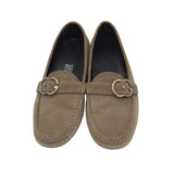 GUCCI "SACHALIAN SPORT" SUEDE DRIVING LOAFERS MEN SHOE KHAKI