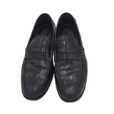 LOUIS VUITTON DAMIER LEATHER LOAFERS MEN SHOE BLACK 10