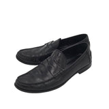 LOUIS VUITTON DAMIER LEATHER LOAFERS MEN SHOE BLACK 10