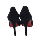 CHRISTIAN LOUBOUTIN SUEDE "LADY CORSET" HEELS LUXE SHOES BLACK 37.5