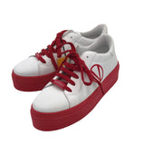 VALENTINO LACE UP SNEAKERS DESIGNER SHOES WHITE RED 8