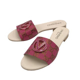 VALENTINO LOGO SLIDE SANDAL DESIGNER SHOES PINK 8