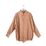 BURBERRY PLAID LONG SLEEVE MEN SHIRT ORANGE BLUE XX LARGE