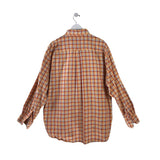 BURBERRY PLAID LONG SLEEVE MEN SHIRT ORANGE BLUE XX LARGE