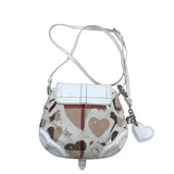 BURBERRY CROSSBODY LUXE HANDBAG WHITE/BROWN