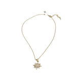 PAVE STARBURST NECKLACE GOLD 16"