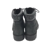 JIMMY CHOO NUBUCK GLITTER TOE LUXE BOOTS BLACK 8.45