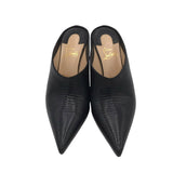 CHRISTIAN LOUBOUTIN CALFSKIN ZARLI QUART 80 MULES LUXE SHOES BLACK 38.5