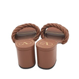 VALENTINO NAPPA ROPE 60MM SLIDES SANDALS LUXE SHOES BROWN 38