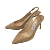 JIMMY CHOO "ERIN 85MM SLINGBACK LUXE SHOES NUDE 38.5