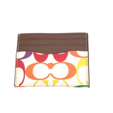 COACH LOGO CARDHOLDER WALLET BROWN ORANGE