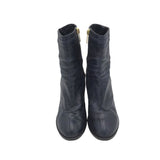 CHLOE LEATHER ANKLE LUXE BOOTS NAVY BLUE 42